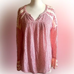 Red floral bohemian top size S